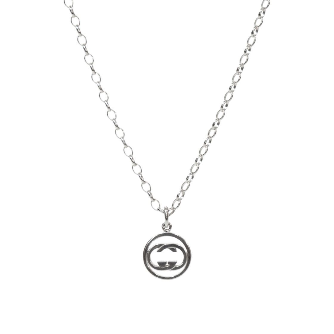 ITA2MMMM8TL5 Gucci Interlocking G Round Silver Necklace A-B55371