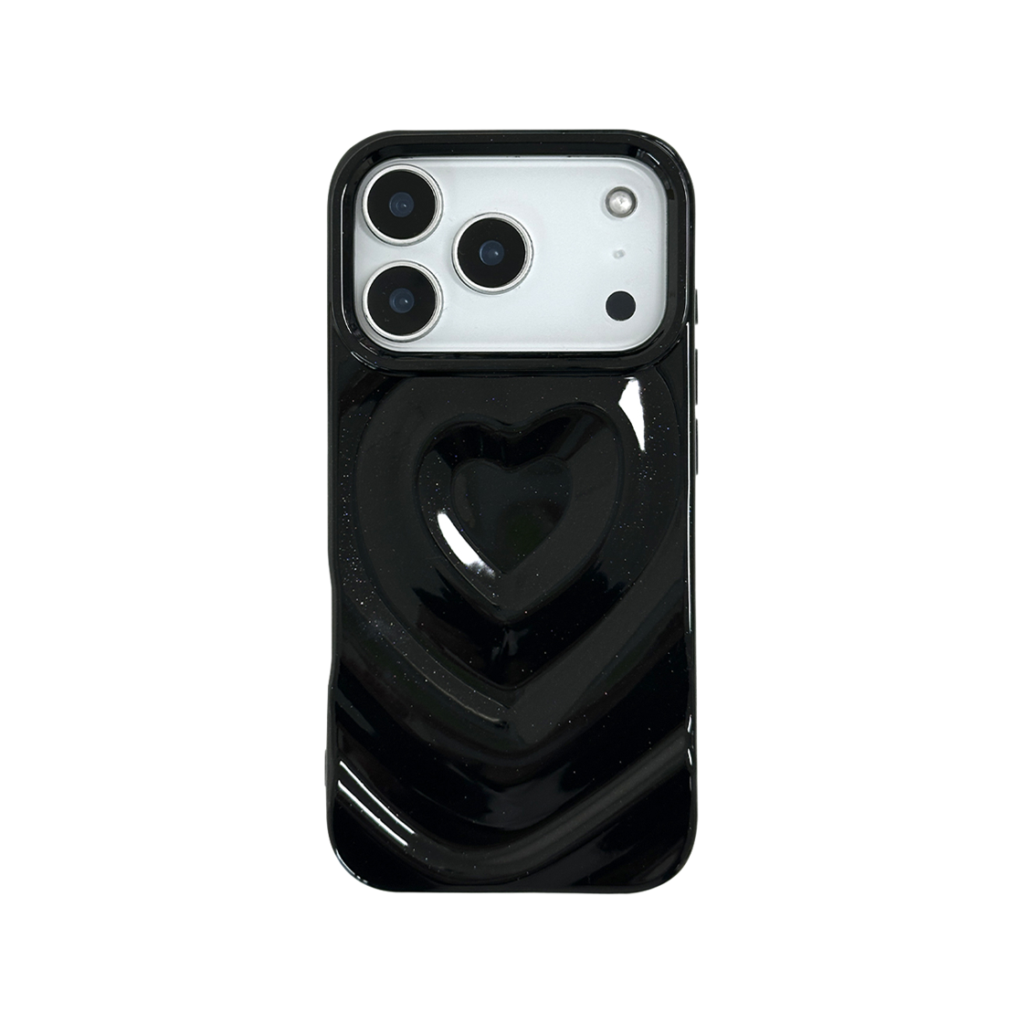 0046 NINETEENFRIDAY 3D Heart Case - Black (Iphone)