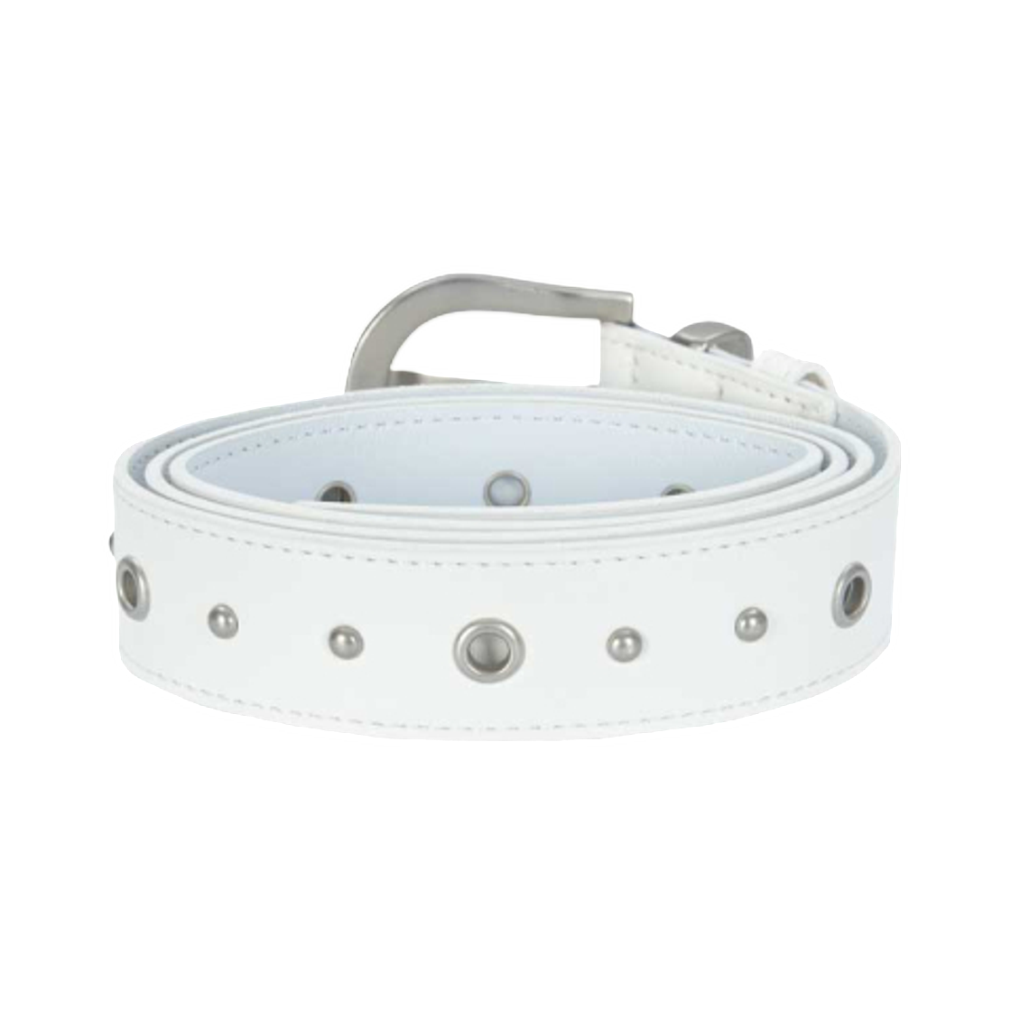 (W) 애즈온 트윈스 아일렛 벨트 화이트((W) Ason Twins Eyelet Belt White) - 2