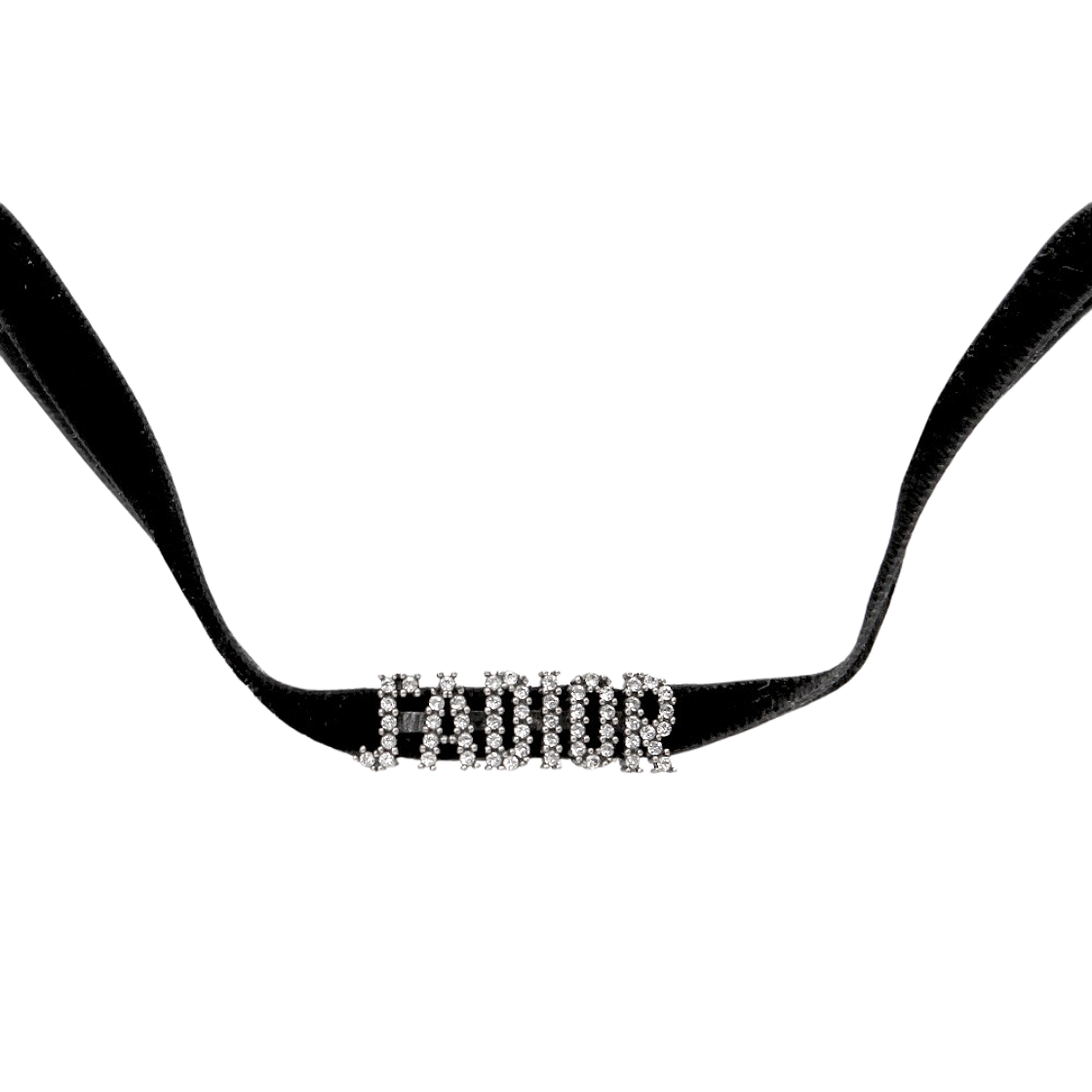 ITQ5M9RPNWNW Dior Cubic Zirconia Black Silver Choker Necklace A-B21661
