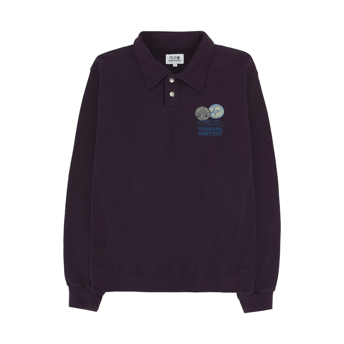 디스이즈네버댓 x 펠릭스 더 캣 칼라 스웨트셔츠 마룬(Thisisneverthat x Felix the Cat Collar Sweatshirt Maroon) - 1
