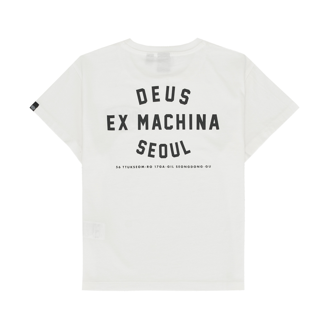(W) 데우스 엑스 마키나 서울 컬리지 어드레스 크롭 티셔츠 화이트((W) Deus Ex Machina Seoul College Address Crop T-Shirt White) - 2