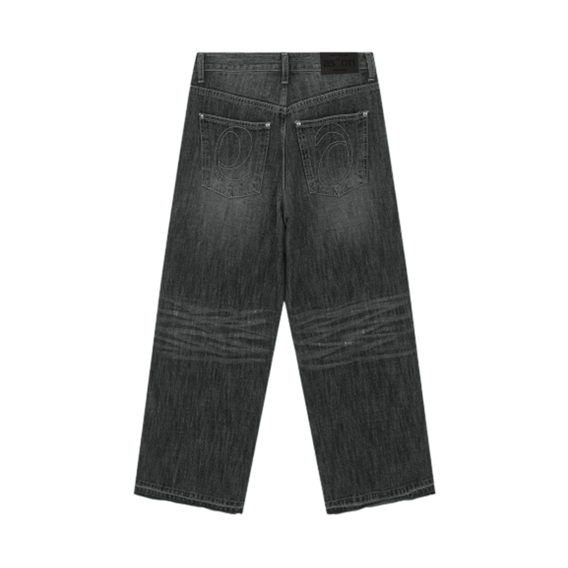 (W) 애즈온 페이드 데님 워싱 팬츠 블랙((W) Ason Fade Denim Washing Pants Black) - 2