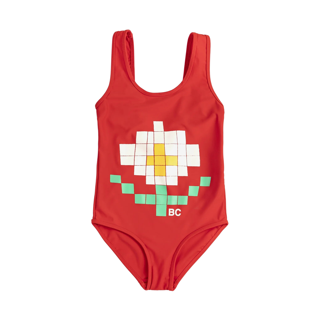 (키즈) 보보쇼즈 픽셀 데이지 스윔슈트 레드((Kids) Bobo Choses Pixel Daisy Swimsuit Red)