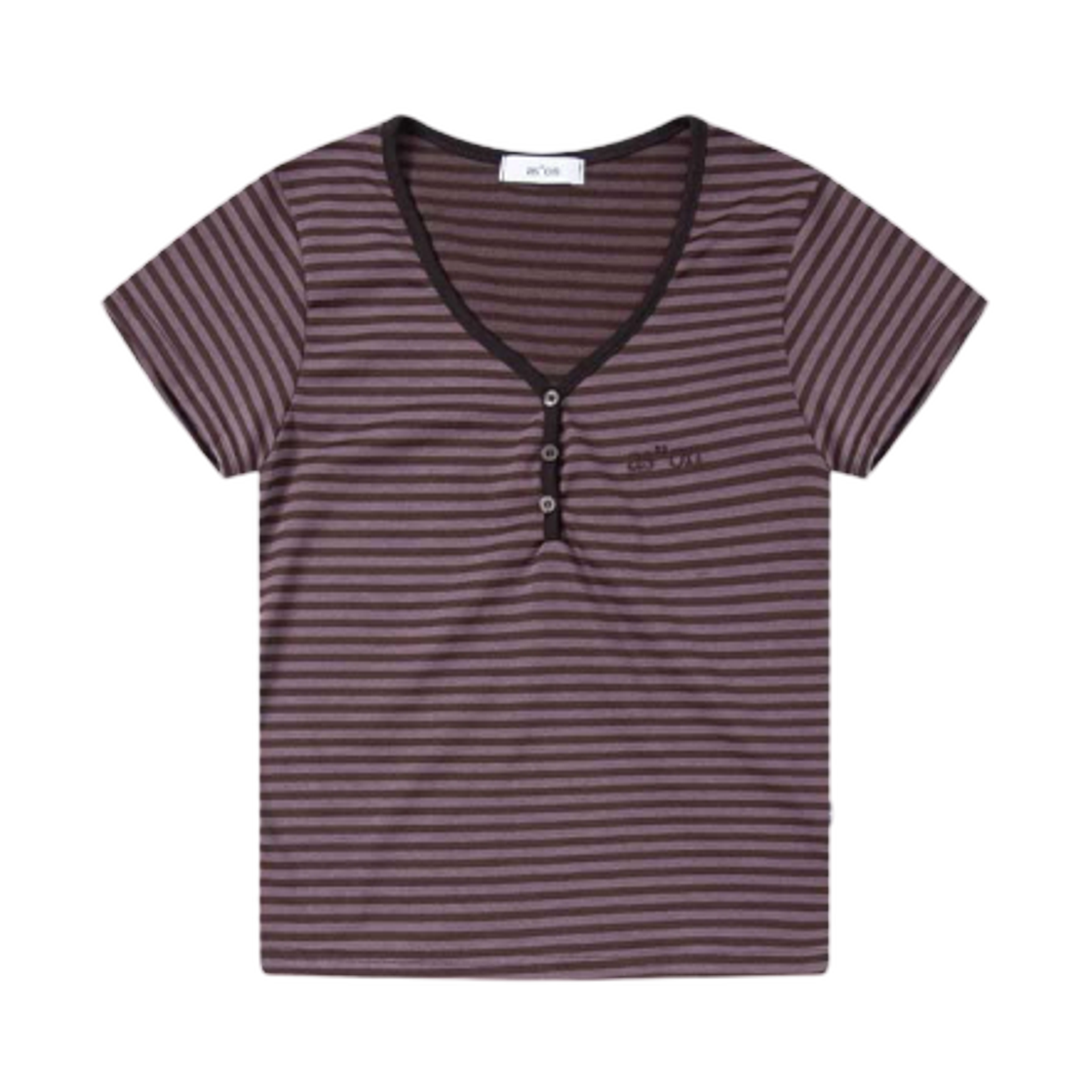 (W) 애즈온 캔디 스트라이프 티셔츠 퍼플((W) Ason Candy Stripe T-Shirt Purple)