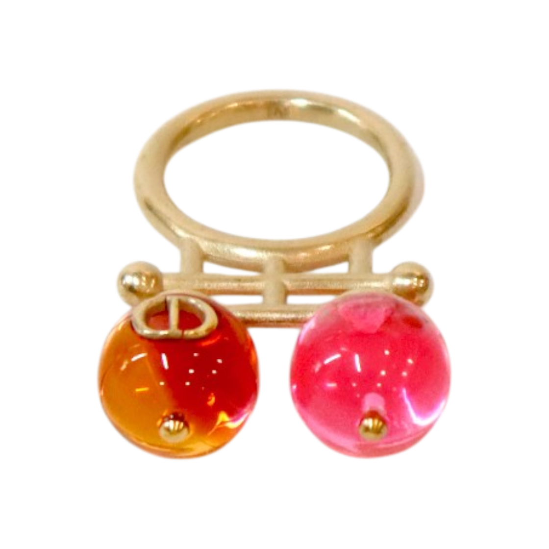 ITOQL6OEM5JJ Dior Double Bead Sorbet Gold Ring A-B51496