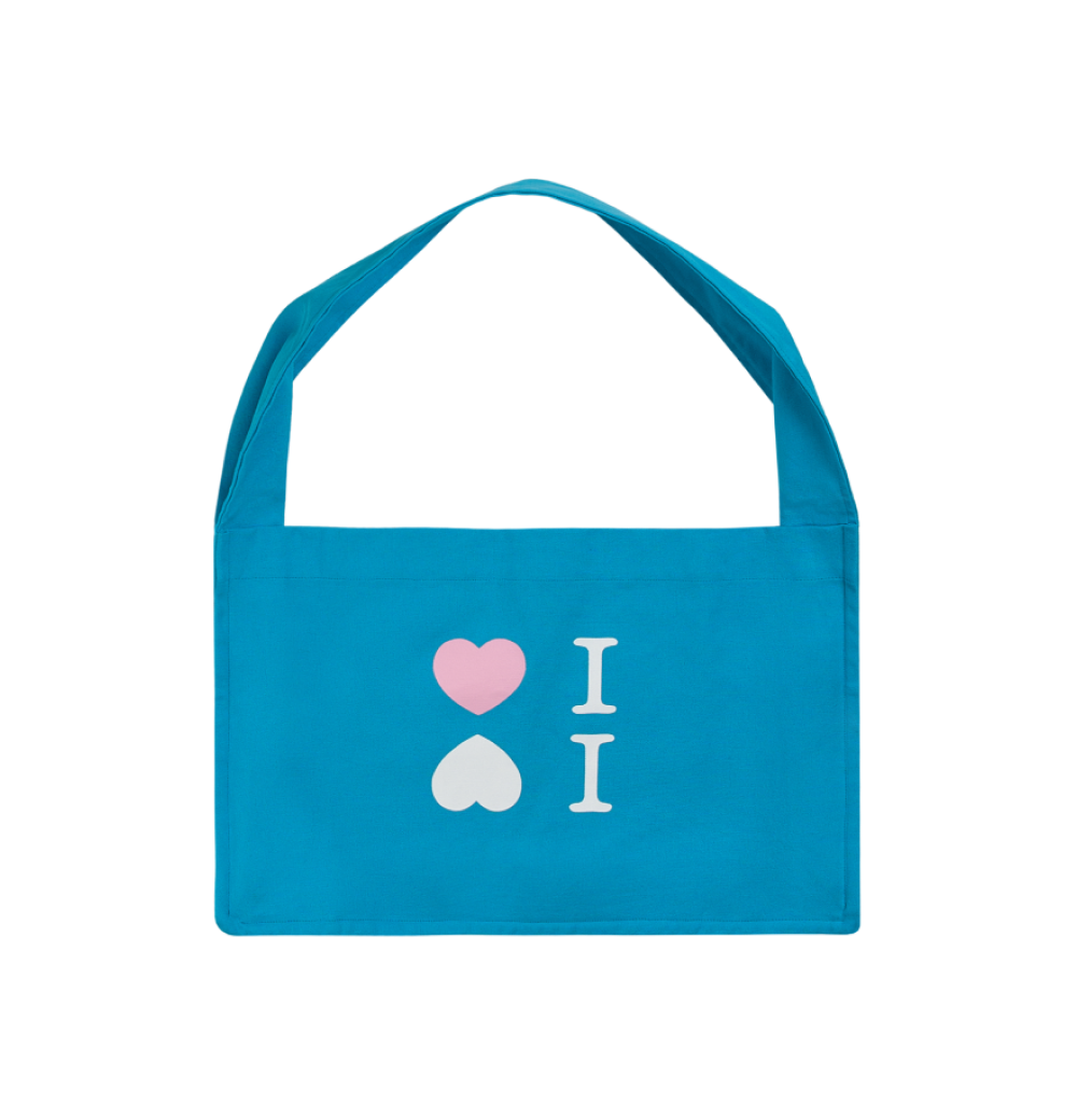 라이트 블루 핑크 하트 크로스 백(LIGHT BLUE_ PINK HEART CROSS BAG) - 1