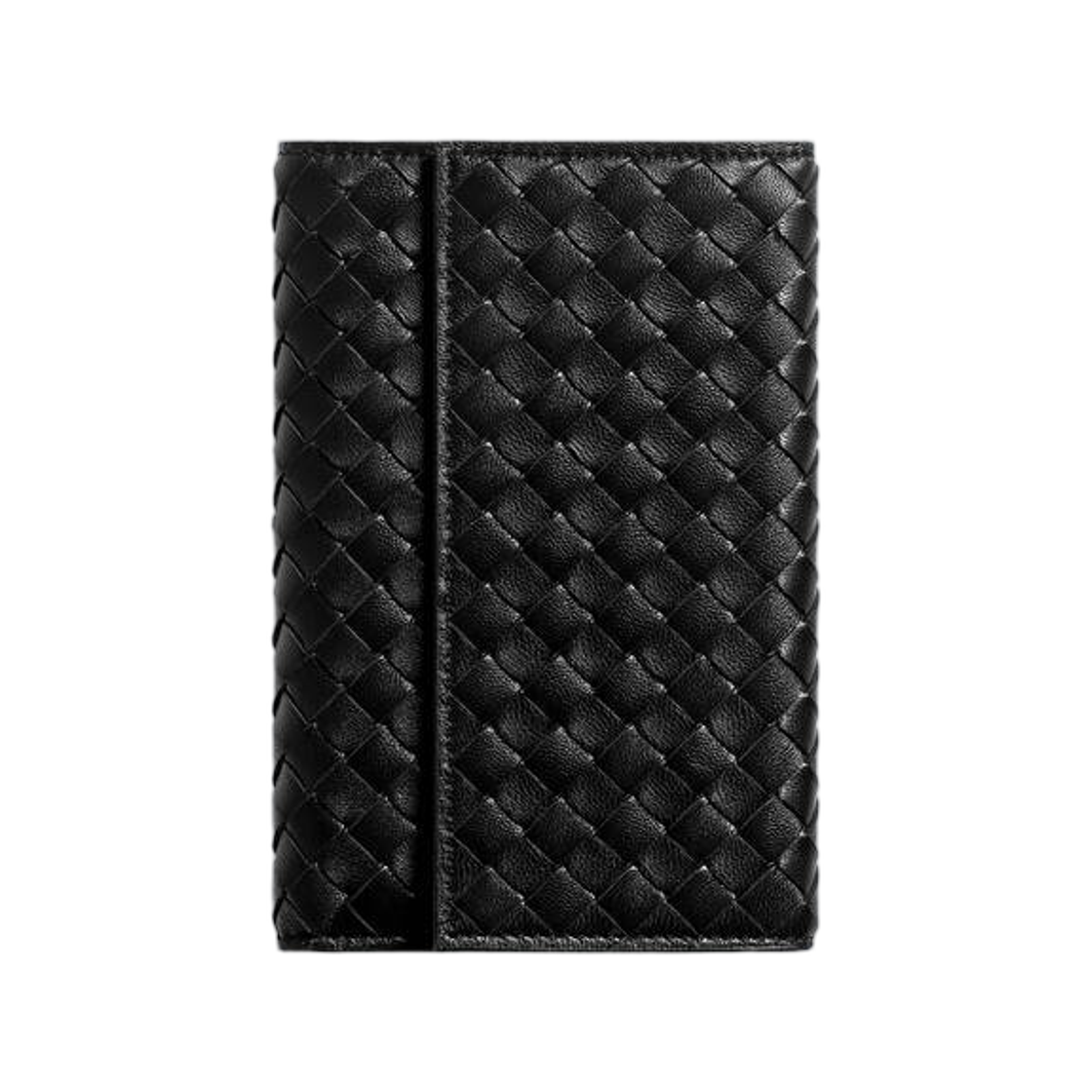 876331V0HW48425 Bottega Veneta Intrecciato Piccolo Medium Bi-Fold Zipped With Flap Black