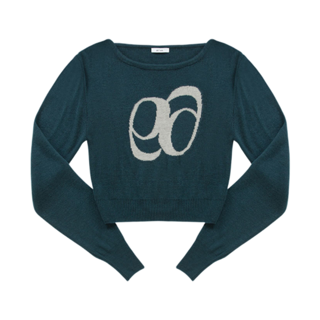 (W) 애즈온 보트넥 니트 블루 그린((W) Ason Boat Neck Knit Blue Green)