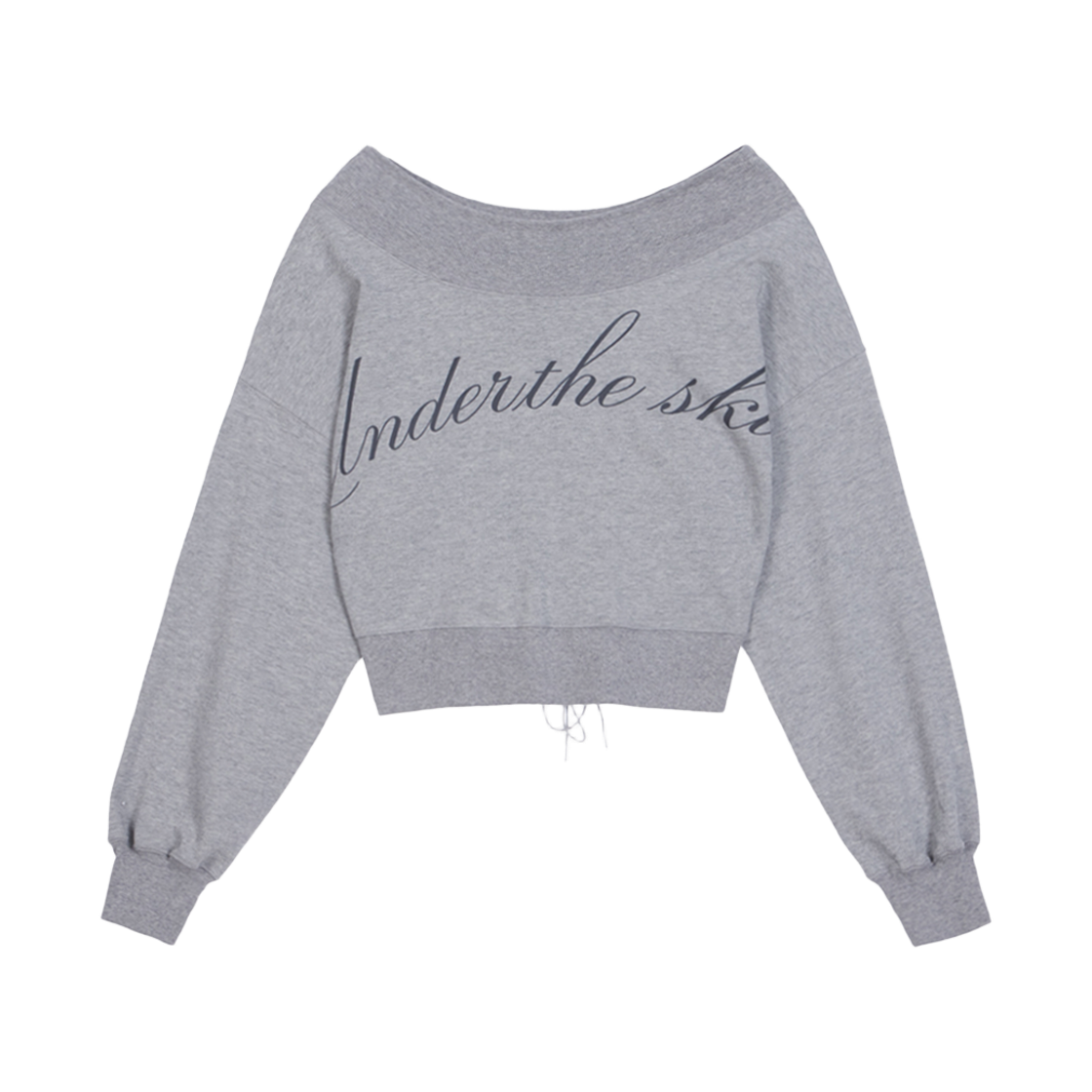 VT26USW102GRY VOONT Lettering Off Shoulder Sweatshirt (GRAY)