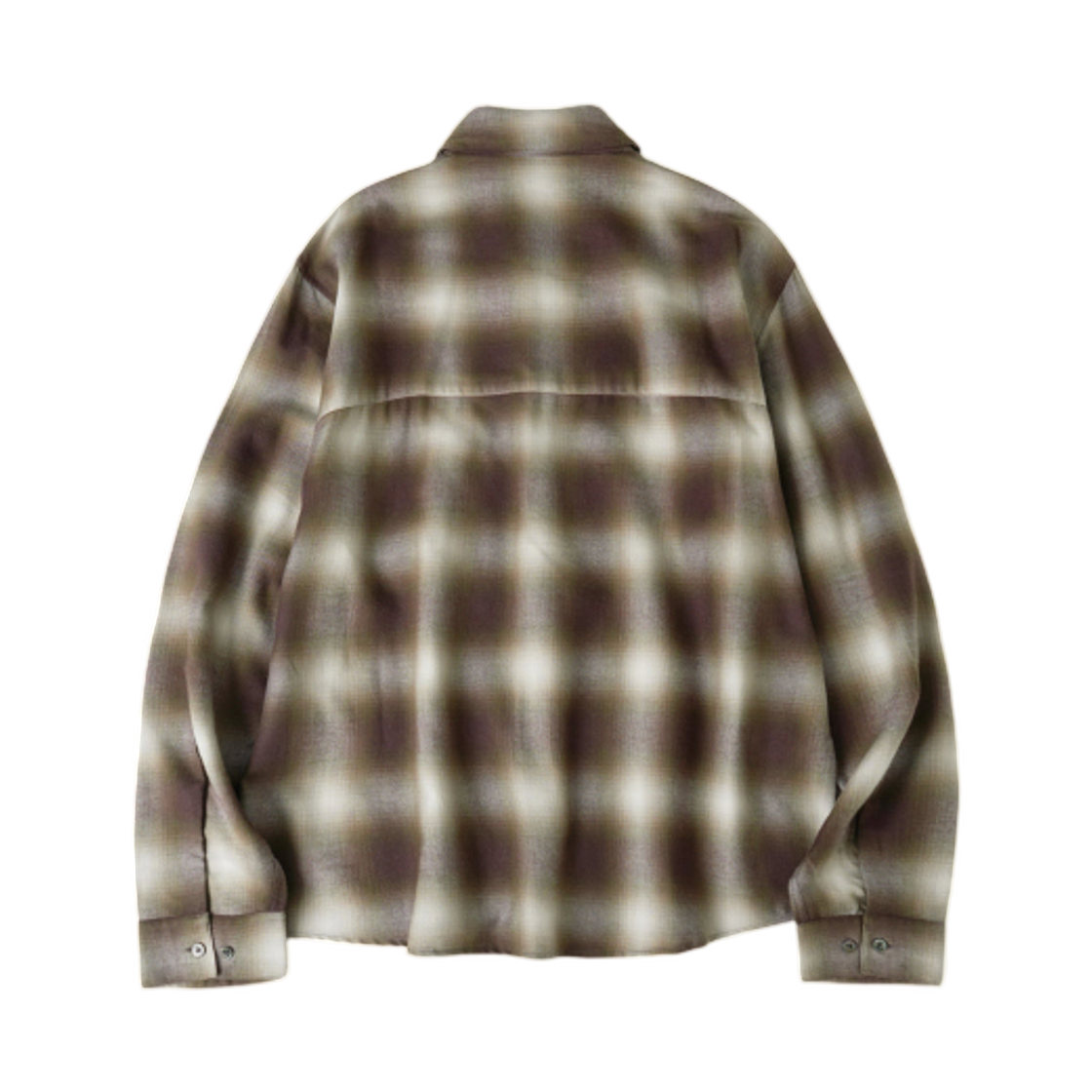 해칭룸 레귤러 셔츠 옴브레 체크 카키 브라운(Hatchingroom Regular Shirt Ombre Check Khaki Brown) - 2