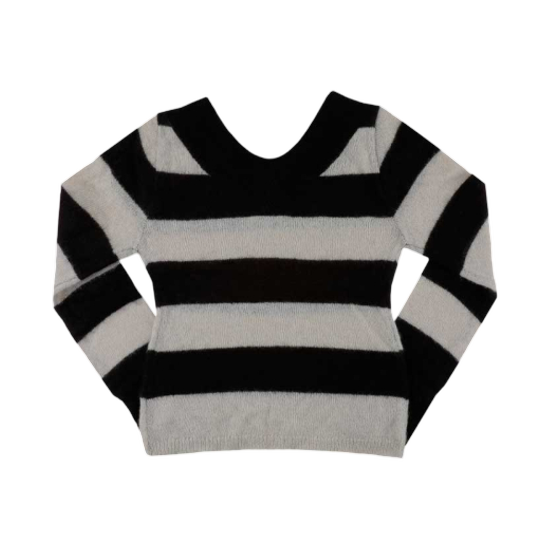 (W) 애즈온 포니 스트라이프 니트 블랙((W) Ason Pony Stripe Knit Black) - 2