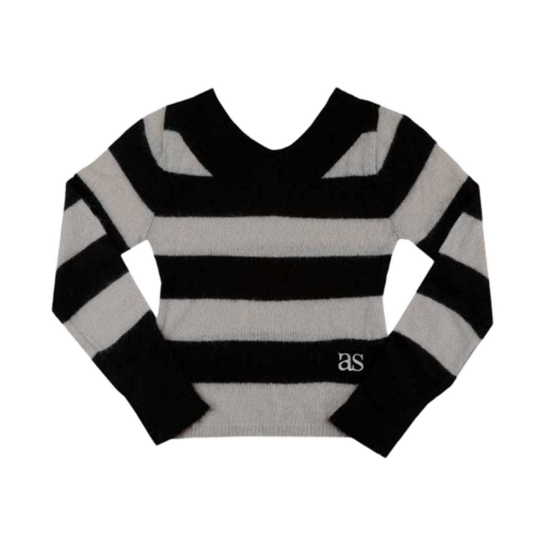 (W) 애즈온 포니 스트라이프 니트 블랙((W) Ason Pony Stripe Knit Black)