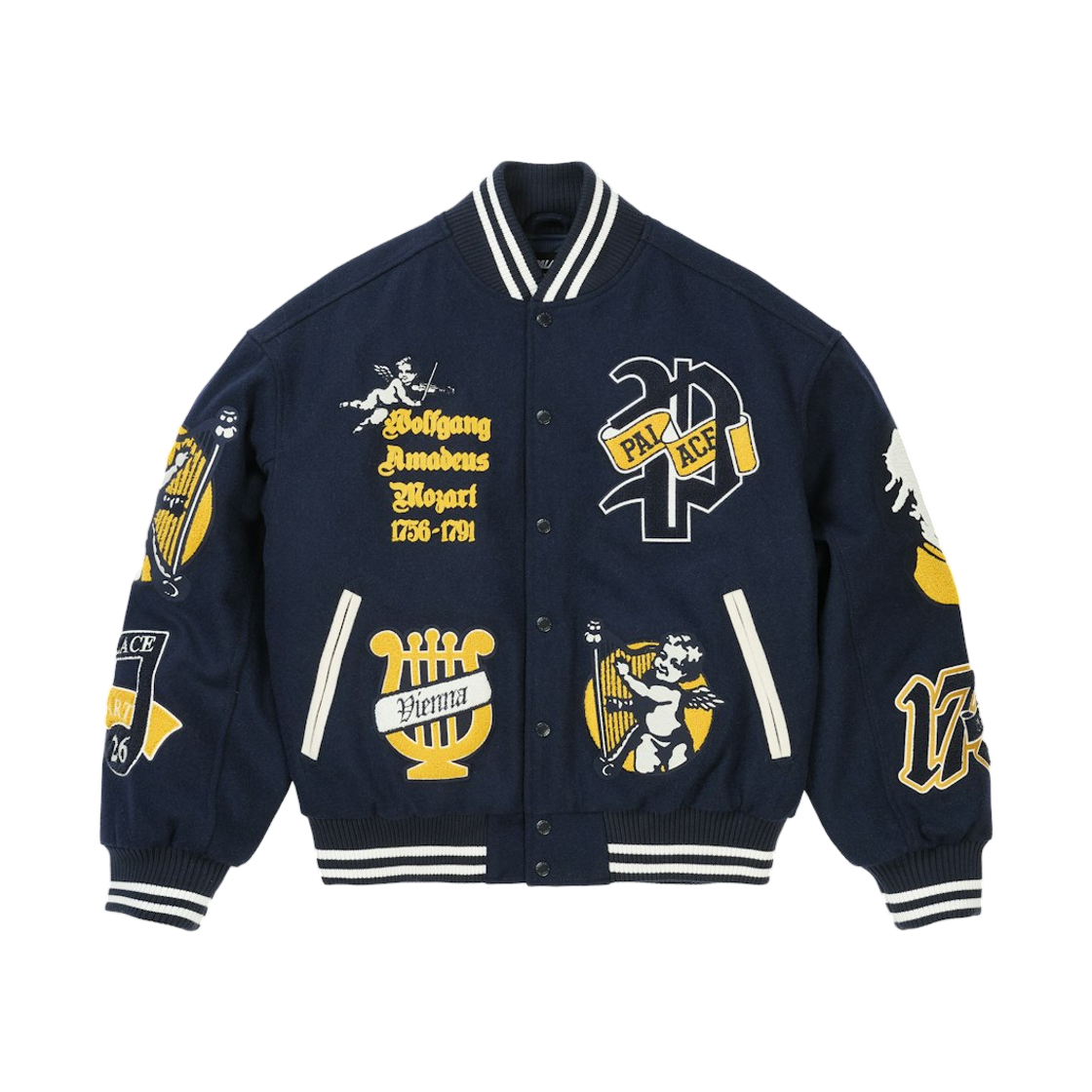 팔라스 울프강 바시티 자켓 네이비 - 26SS(Palace Wolfgang Varsity Jacket Navy - 26SS)