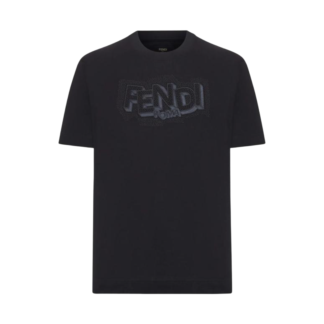 펜디 코튼 그래픽 자수 티셔츠 블랙(Fendi Cotton Graphic Embroidery T-Shirt Black)