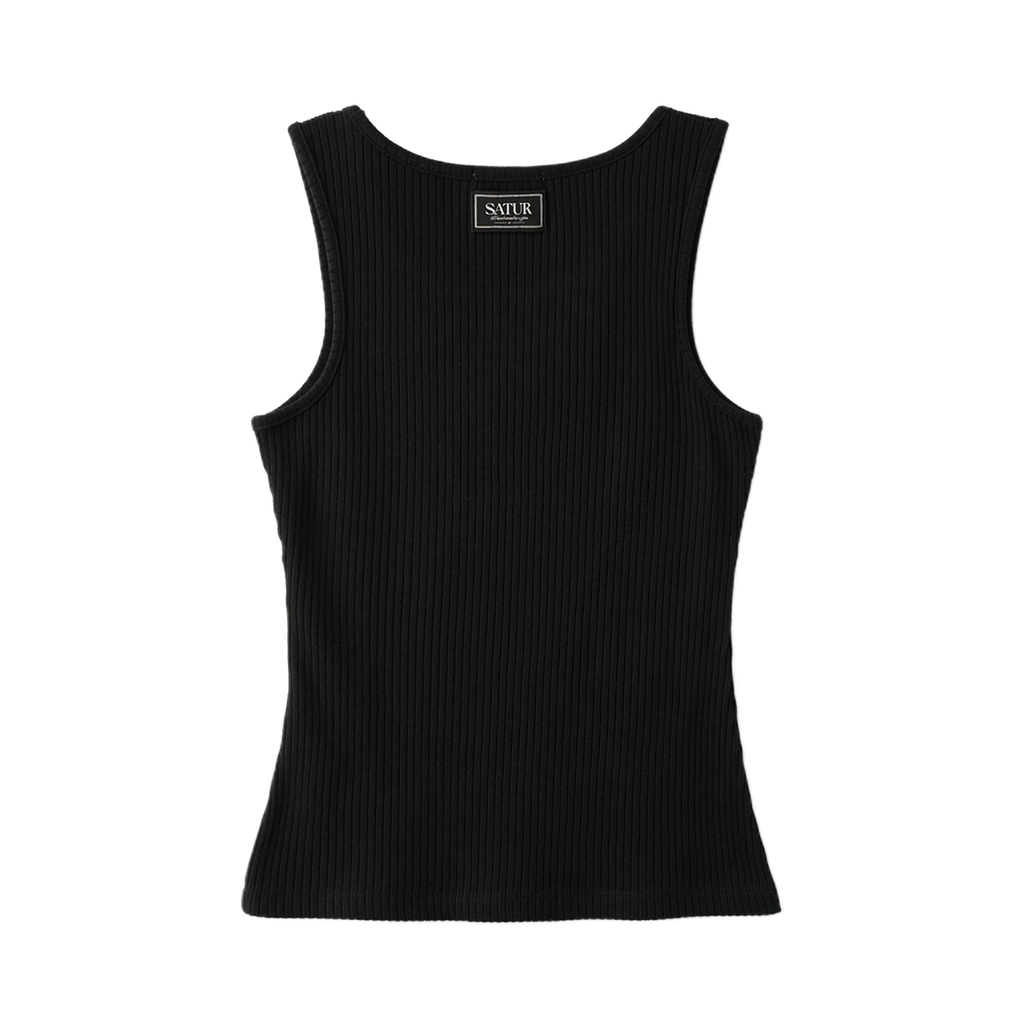 세터 우먼 로고 골지 슬리브리스 블랙(SATUR W Logo Ribbed Sleeveless Black) - 2