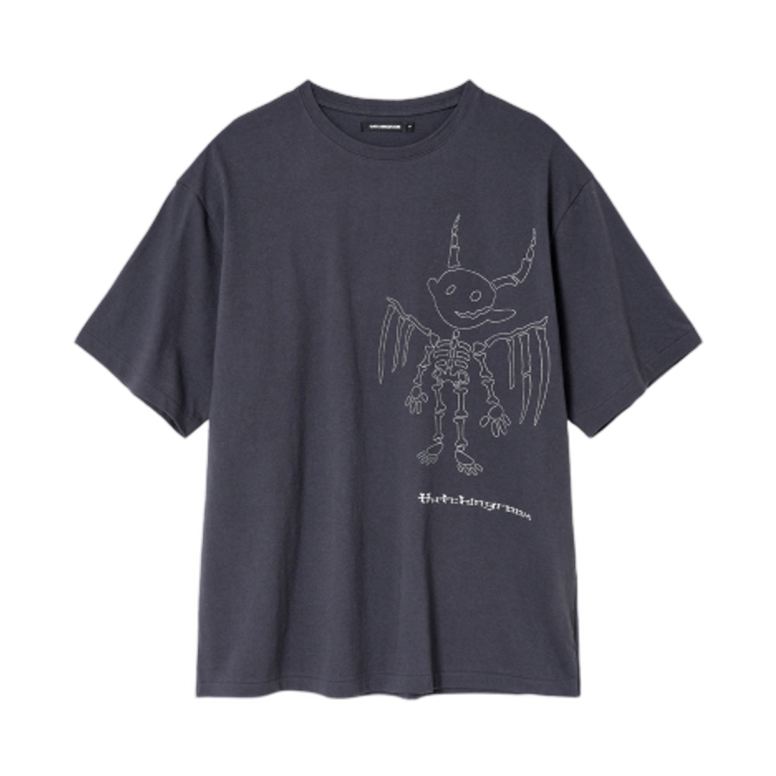 해칭룸 본 데빌 티셔츠 블루 차콜(Hatchingroom Bone Devil T-Shirt Blue Charcoal)