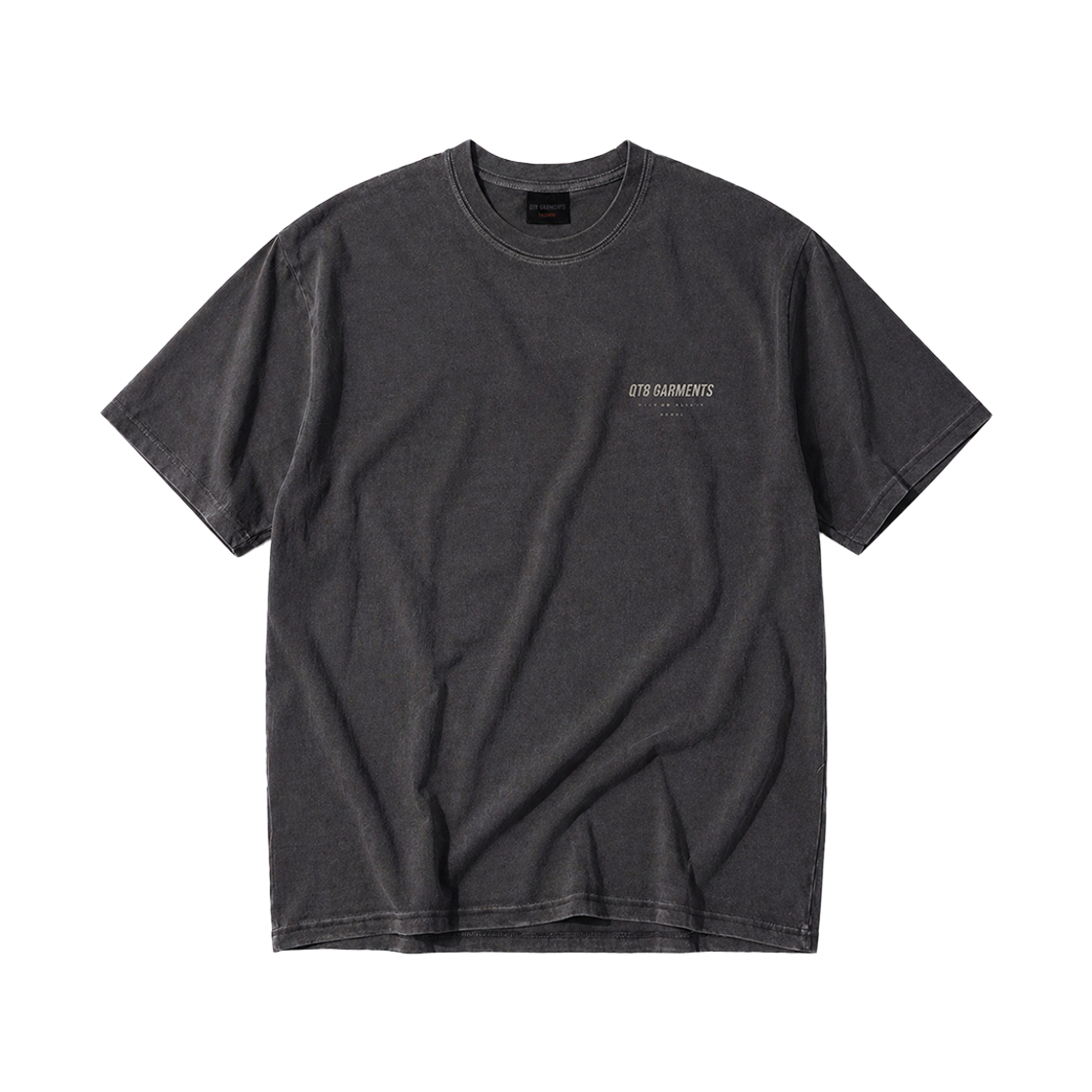 큐티에잇 가먼츠 피그먼트 심플 로고 티 차콜(QT8 GARMENTS Pigment Simple Logo Tee Charcoal) - 2