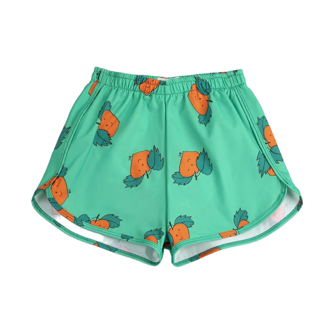 (키즈) 보보쇼즈 큐리어스 터닙 올 오버 스윔 트렁크 그린((Kids) Bobo Choses Curious Turnip All Over Swim Trunks Green)