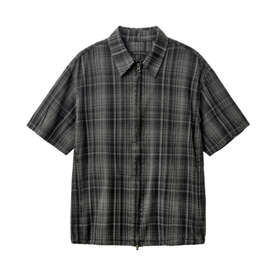 해칭룸 셔켓 오버 다이드 체크 차콜(Hatchingroom Shirket Over Dyed Check Charcoal)