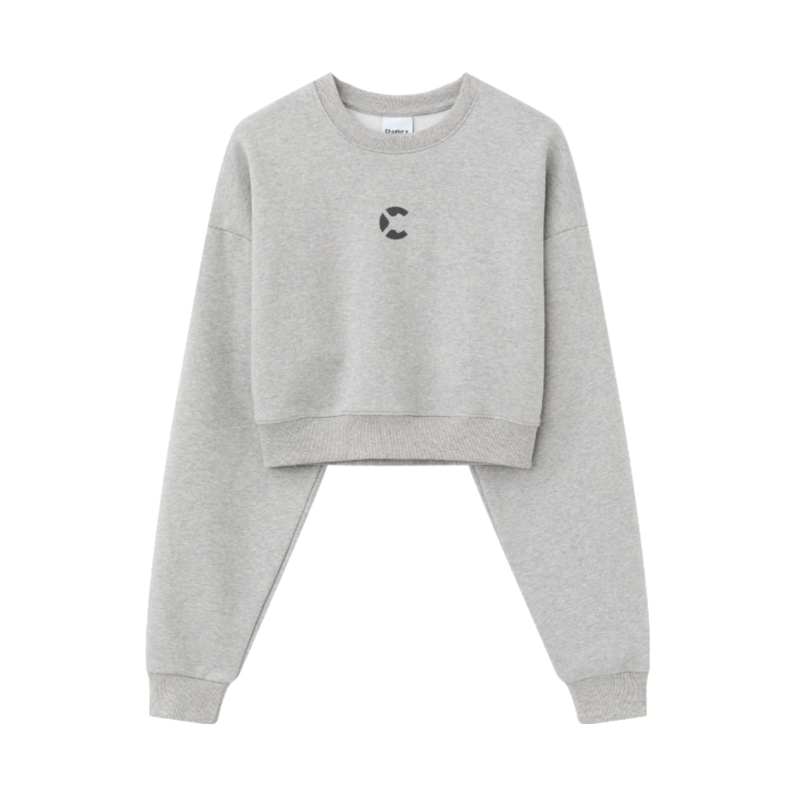 챕터엑스 오르빗 코어 크롭 스웻 맨투맨 멜란지 그레이(Chapter.X Orbit Core Cropped Sweatshirt Grey)