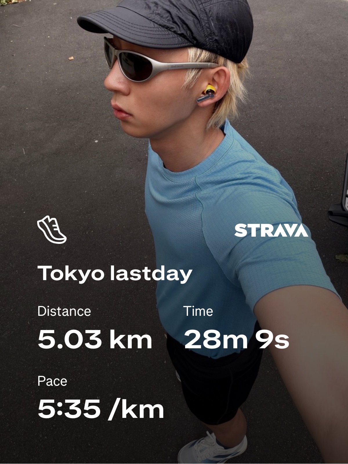 Adidas Adizero EVO SL Crystal White Tech Blue Metallic, Optimistic Runners Nylon Cap Black 착용 스타일
