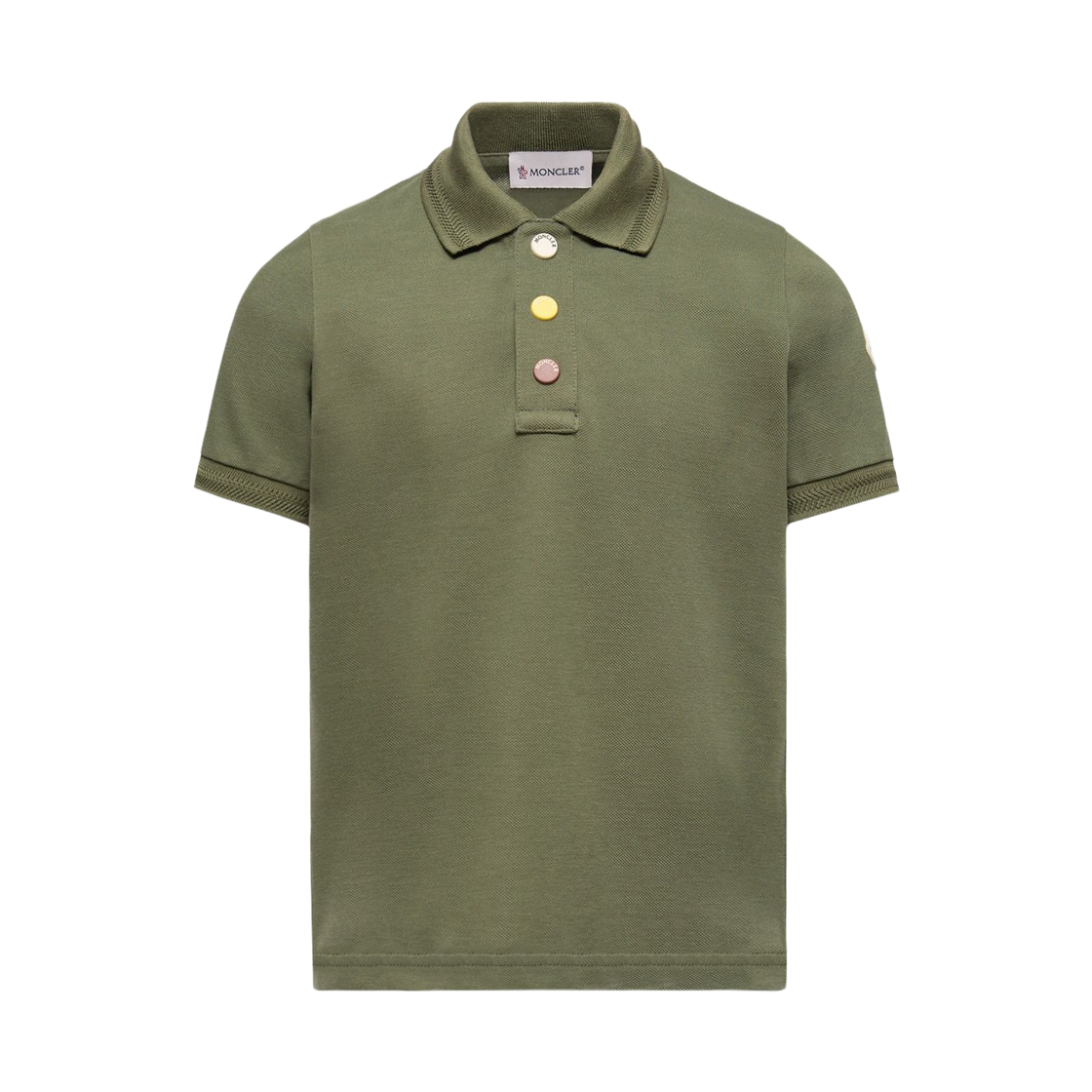 L1-954-8A00006-8496W-89A (Kids) Moncler Cotton Piquet Polo Shirt Olive Green - 26SS