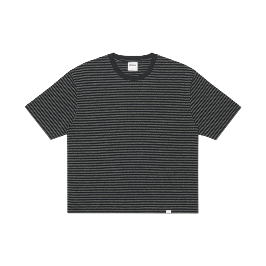 노매뉴얼 NM 크롭 보더 티셔츠 블랙(NOMANUAL NM Crop Border T-shirt Black)