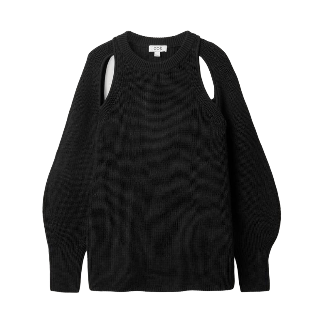 (W) 코스 컷아웃 니트 점퍼 블랙((W) COS Cut-Out Knitted Jumper Black)