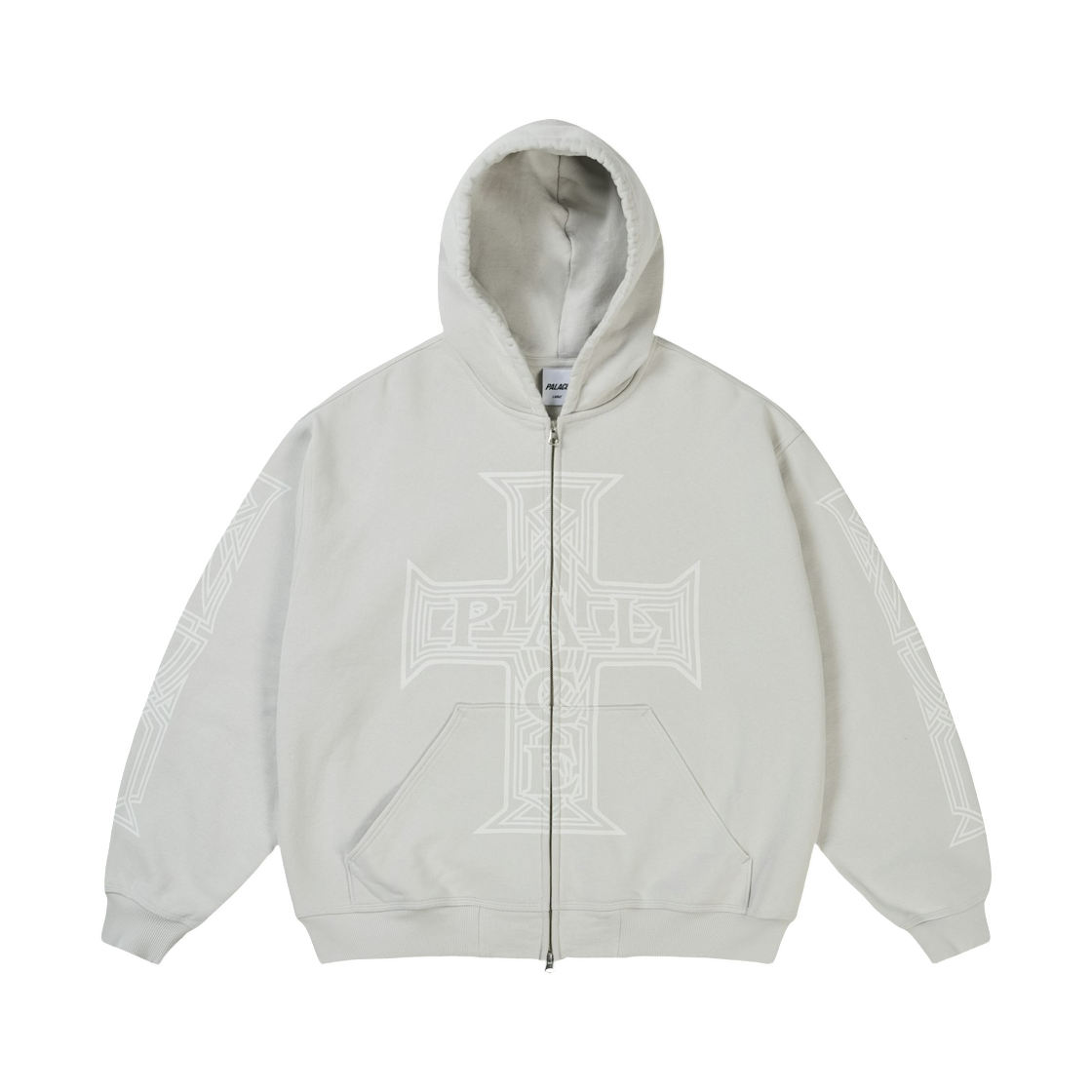 - Palace Y So Cross Pigment Hood Concrete Grey - 26SS