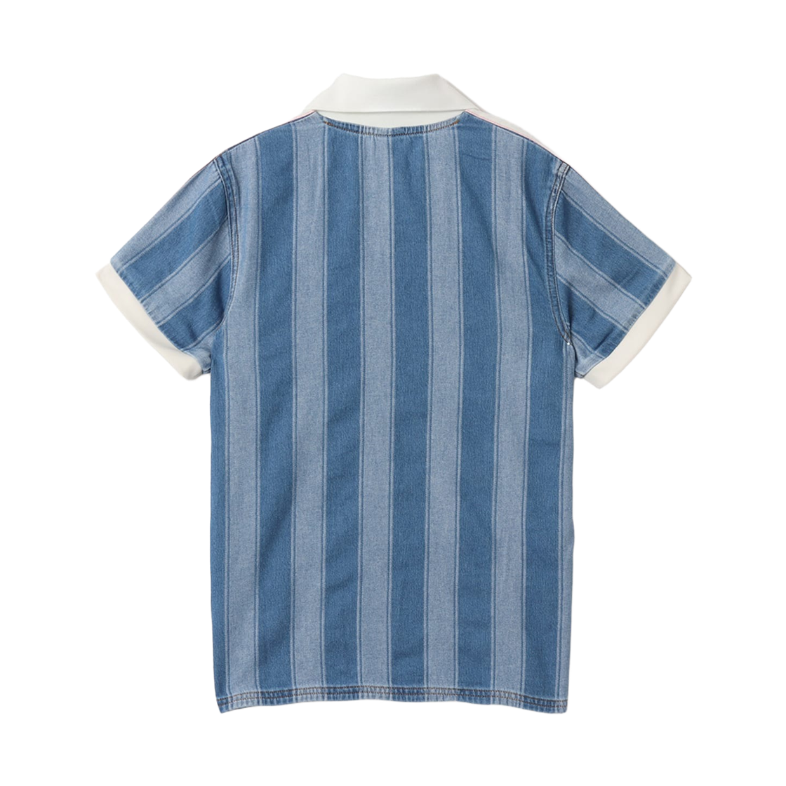 (W) 아디다스 오리지널스 데님 풋볼 저지 인디고 데님 - US 사이즈((W) Adidas Originals Denim Football Jersey Indigo Denim - US Sizing) - 2