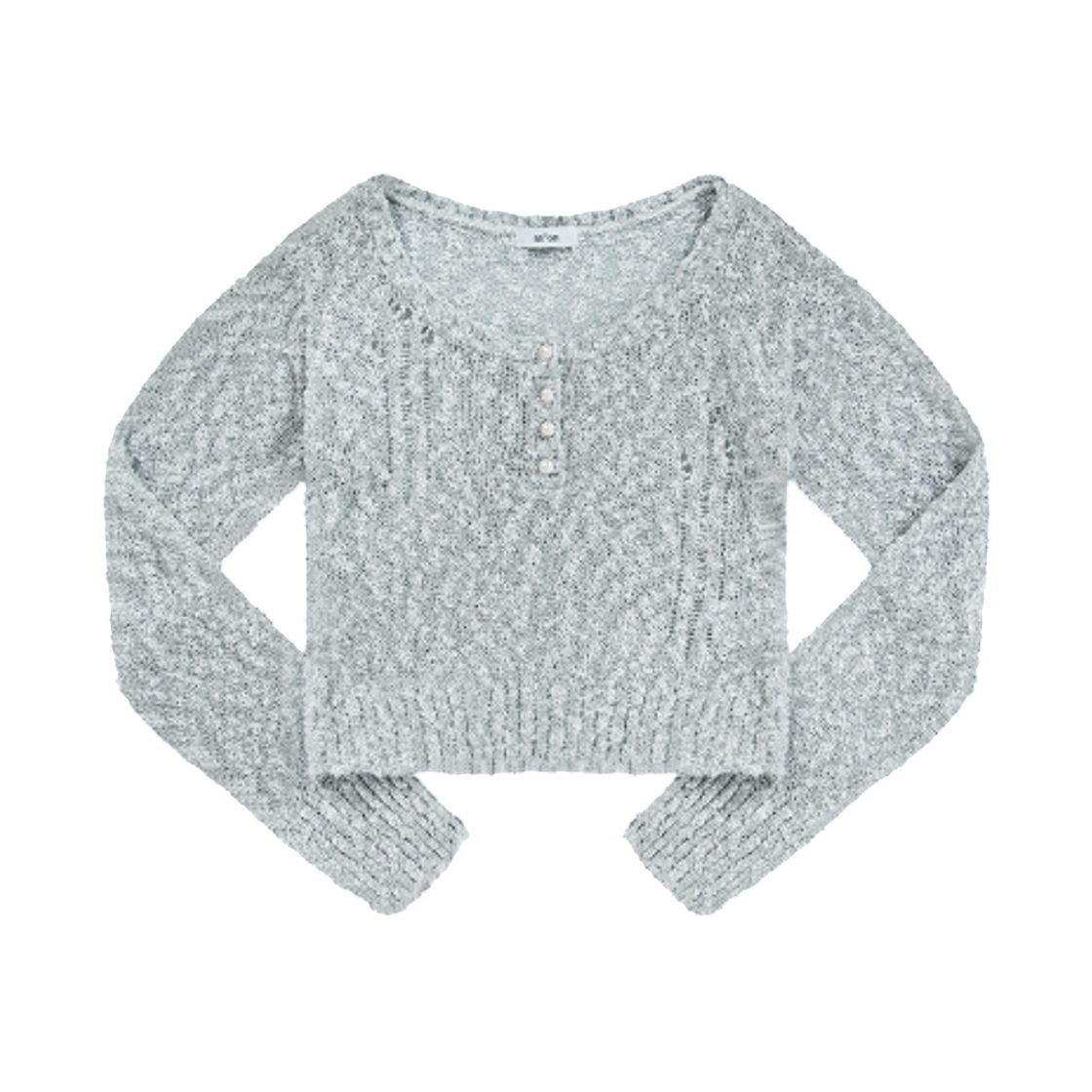 (W) 애즈온 아이스 부클 니트 그레이((W) Ason Ice Boucle Knit Gray) - 1