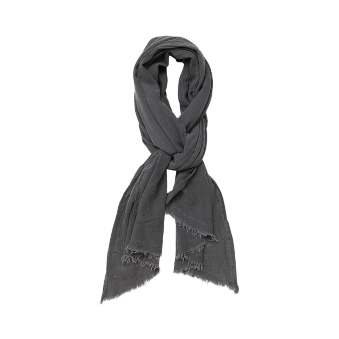 해칭룸 크링클 거즈 스카프 다이드 그레이(Hatchingroom Crinkle Gauze Scarf Dyed Grey)