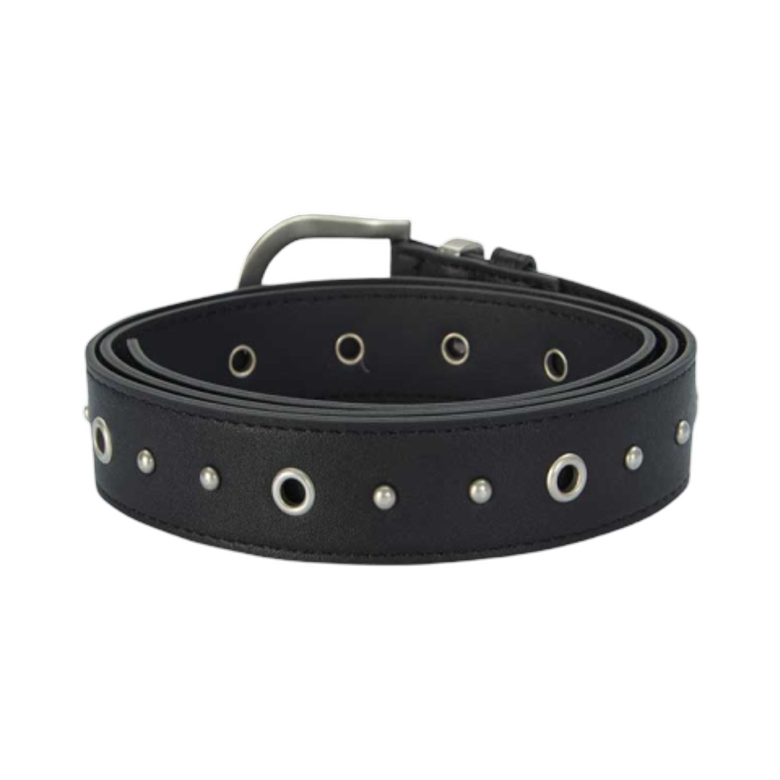 (W) 애즈온 트윈스 아일렛 벨트 블랙((W) Ason Twins Eyelet Belt Black) - 2
