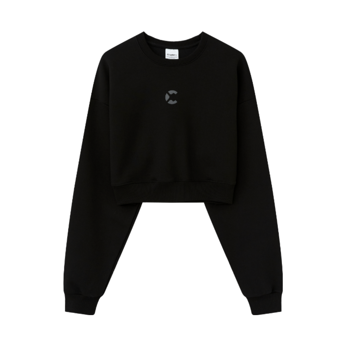 챕터엑스 오르빗 코어 크롭 스웻 맨투맨 블랙(Chapter.X Orbit Core Cropped Sweatshirt Black)