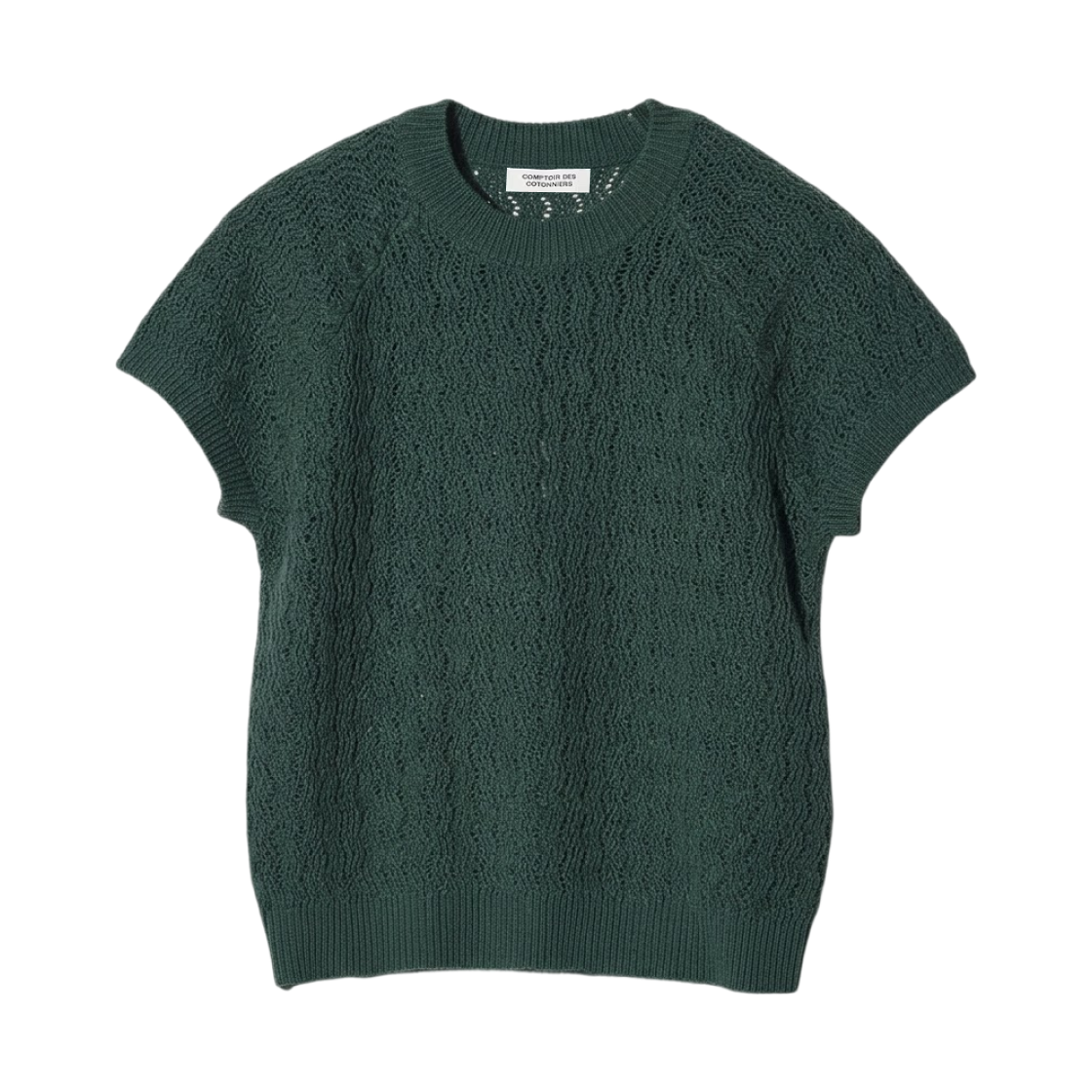 484633-59 (W) Uniqlo x Comptoir des Cotonniers Linen Crewneck Sweater Dark Green