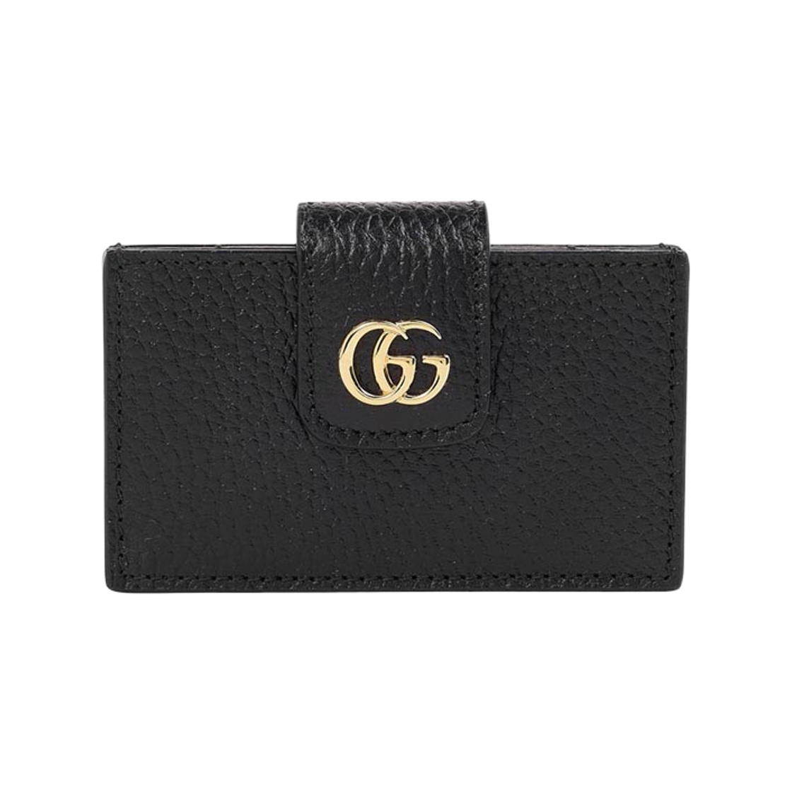 813300-CAO0G-1000 Gucci GG Marmont Snap Button Card Case Black