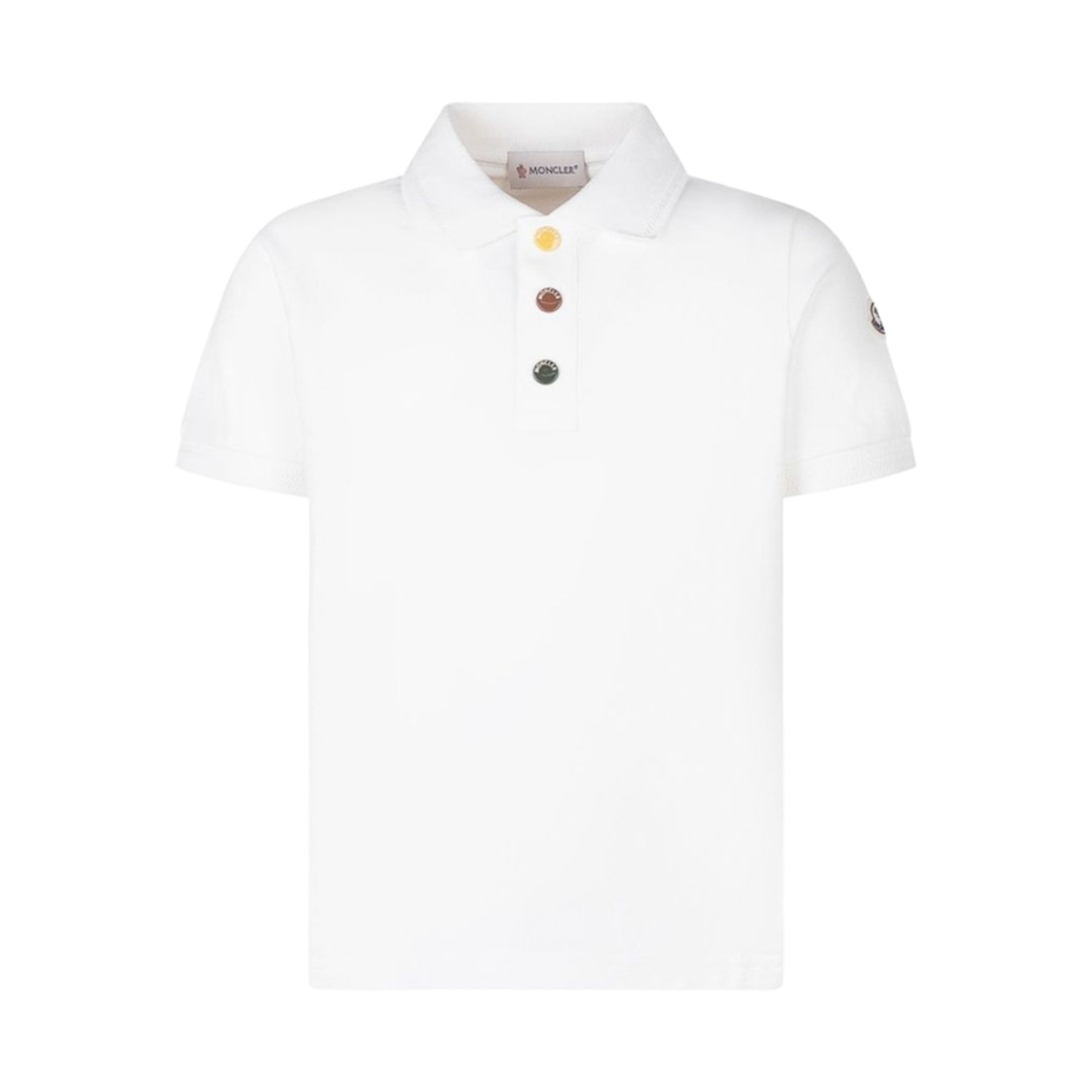 L1-954-8A00006-8496W-034 (Kids) Moncler Cotton Piquet Polo Shirt White - 26SS