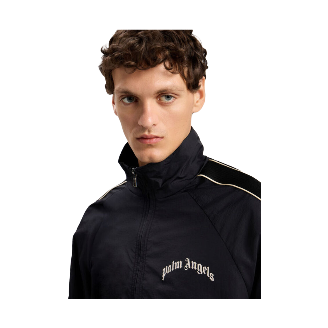 팜엔젤스 커브드 로고 빈티지 윈드브레이커 - 블랙 오프 화이트(Palm Angels Curved Logo Vintage Windbreaker - Black Off White) - 5