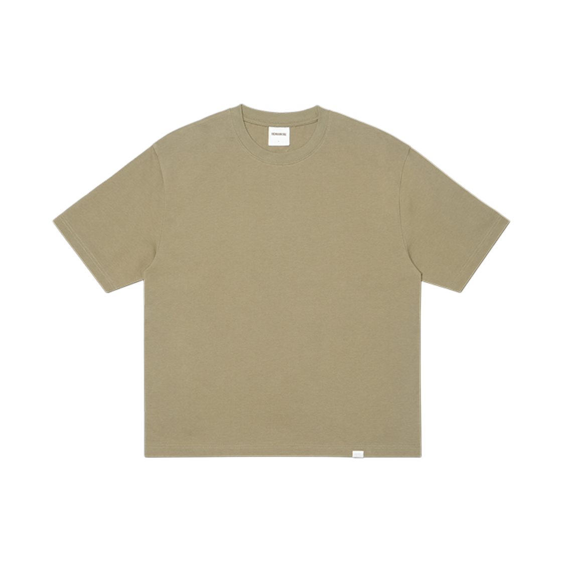 노매뉴얼 NM 플레인 크롭 티셔츠 카키 그레이(NOMANUAL NM Plain Crop T-shirt Khaki Gray)