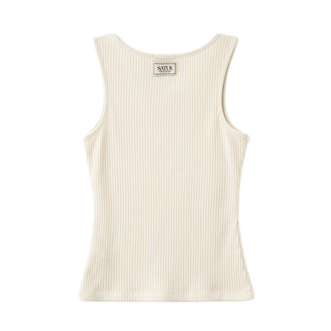 세터 우먼 로고 골지 슬리브리스 크림(SATUR W Logo Ribbed Sleeveless Cream) - 2