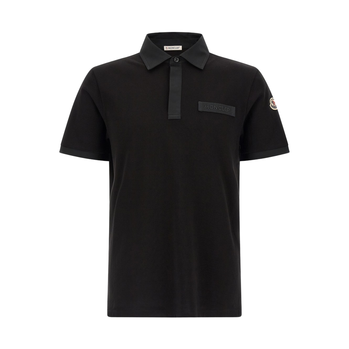 L1-091-8A00014-89A16-999 Moncler Logo Embroidered Polo Shirt Black - 26SS
