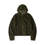 Hatchingroom Fuzzy Mesh Hoodie Khaki