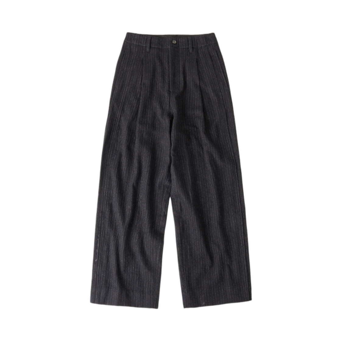 - Hatchingroom Hairy Deep Pleats Trousers Stripe Black