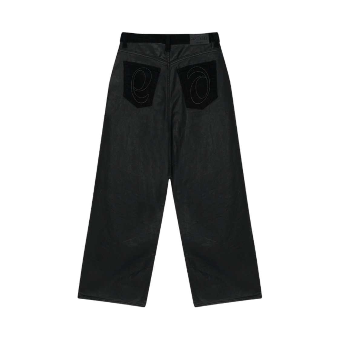 (W) 애즈온 테스 레더 믹스 코듀로이 팬츠 차콜((W) Ason Tess Leather Mix Corduroy Pants Charcoal) - 2