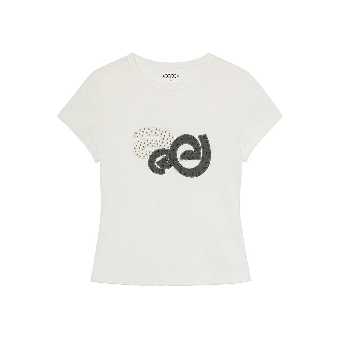 에이이에이이 아플리케 플라워 로고 티 화이트(AEAE Applique Flower Logo Tee White)
