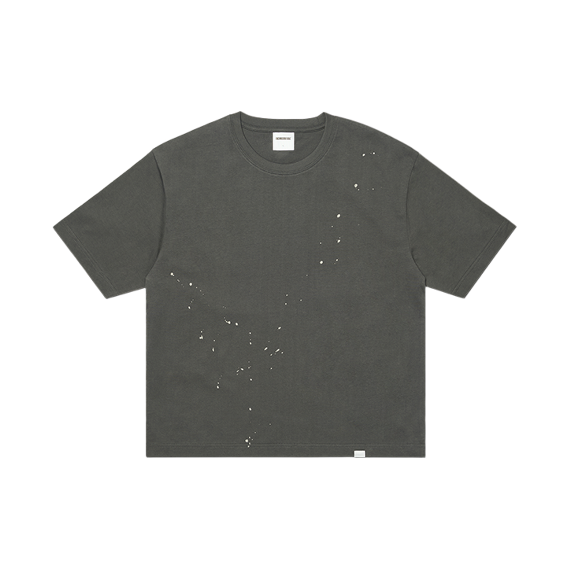 노매뉴얼 NM 페인티드 크롭 티셔츠 차콜(NOMANUAL NM Painted Crop T-shirt Charcoal)