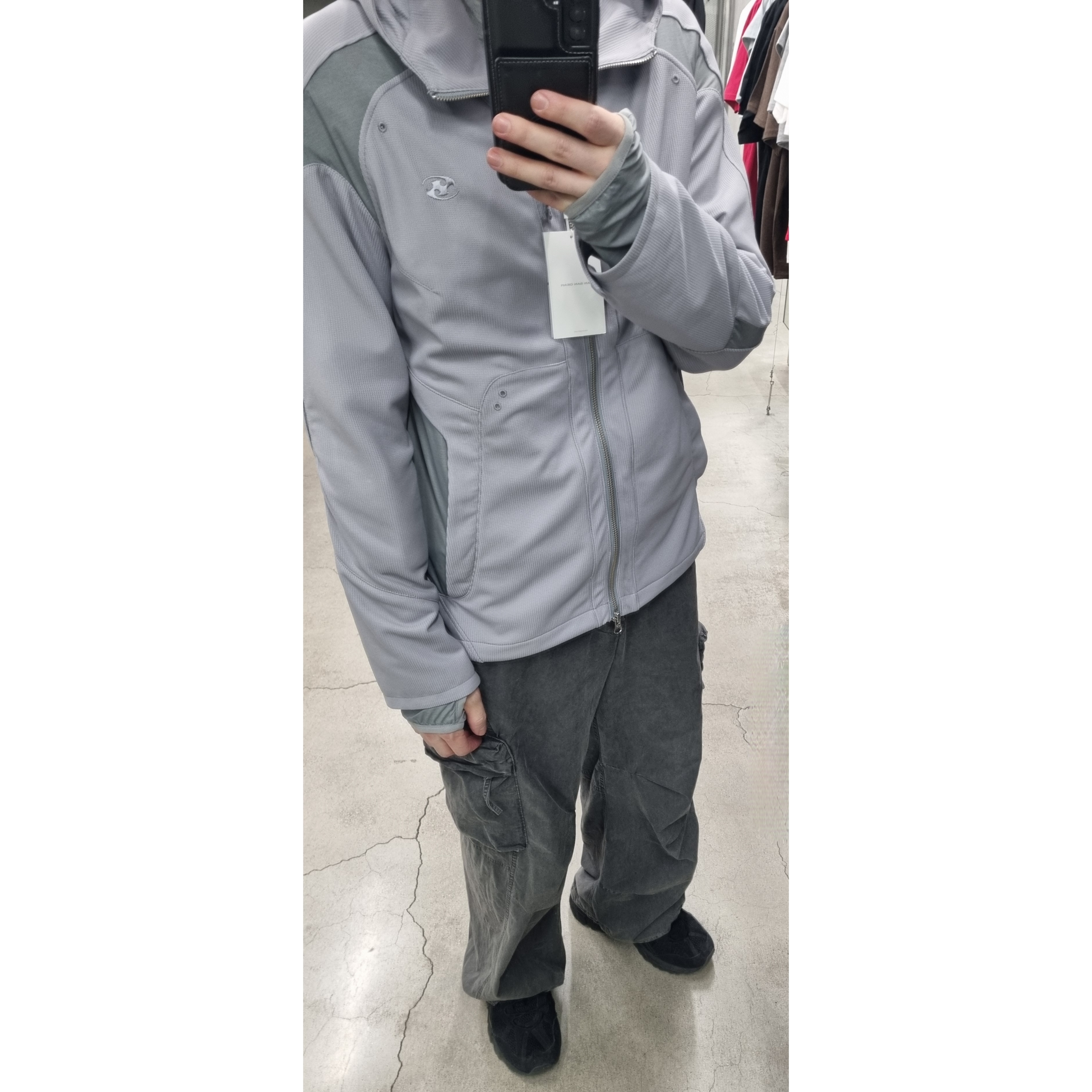 Asics Gel-Sonoma 15-50 Black, Sansan Gear Dual-Shade Jacket Grey_26SS 착용 스타일 - 1