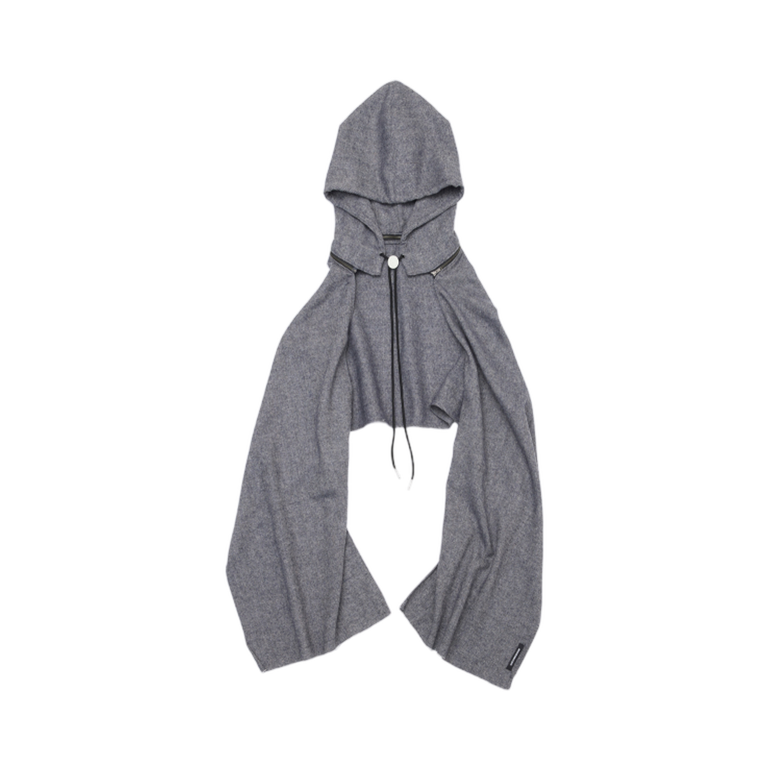 해칭룸 후드 머플러 헤어리 헤링본 블루 그레이(Hatchingroom Hoodie Muffler Hairy Herringbone Blue Grey)