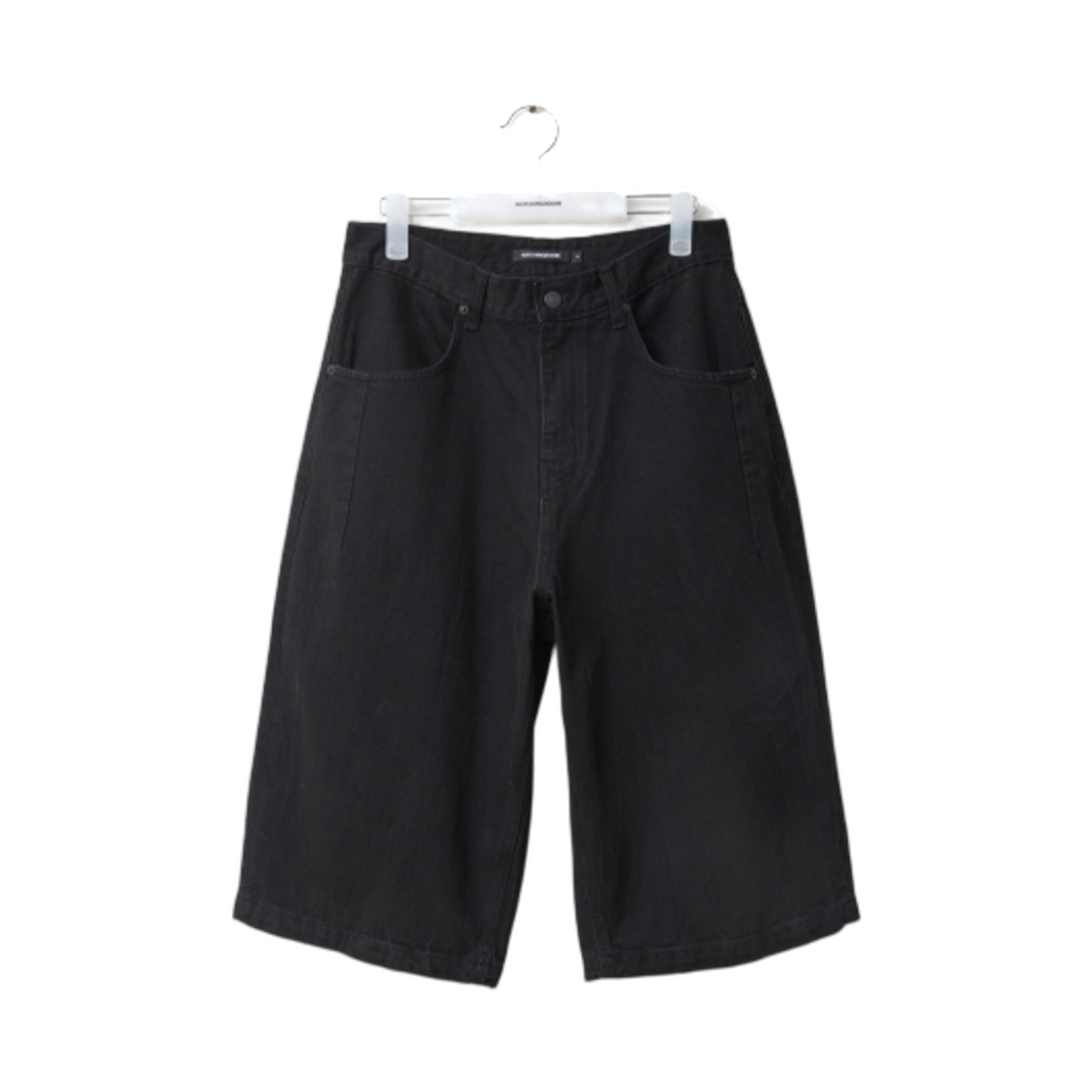 해칭룸 버뮤다 데님 쇼츠 크링클 블랙(Hatchingroom Bermuda Denim Shorts Crinkle Black)